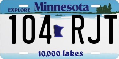 MN license plate 104RJT