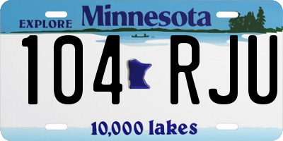 MN license plate 104RJU