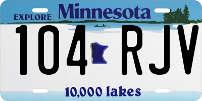 MN license plate 104RJV