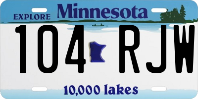 MN license plate 104RJW