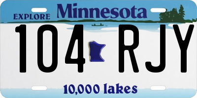 MN license plate 104RJY