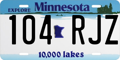 MN license plate 104RJZ