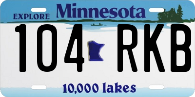MN license plate 104RKB
