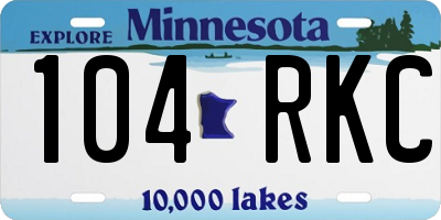MN license plate 104RKC