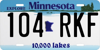 MN license plate 104RKF