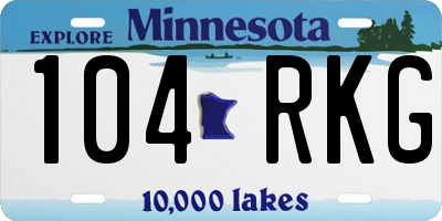 MN license plate 104RKG
