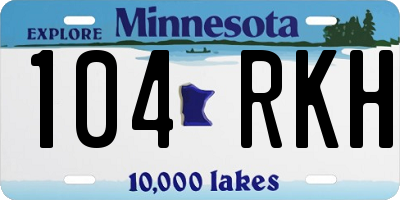 MN license plate 104RKH