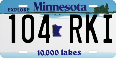 MN license plate 104RKI