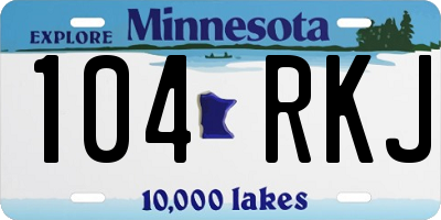 MN license plate 104RKJ