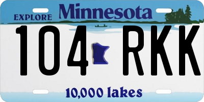 MN license plate 104RKK