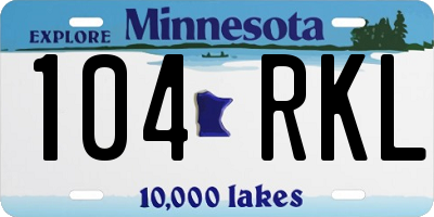 MN license plate 104RKL