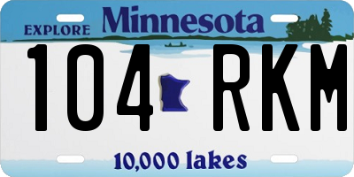 MN license plate 104RKM
