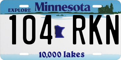 MN license plate 104RKN