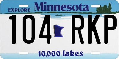 MN license plate 104RKP