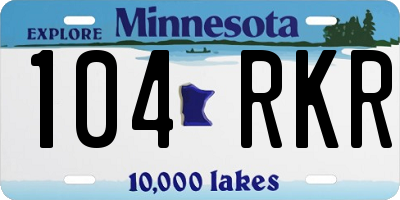 MN license plate 104RKR