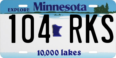 MN license plate 104RKS