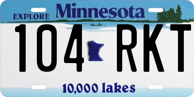 MN license plate 104RKT
