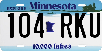 MN license plate 104RKU