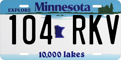 MN license plate 104RKV