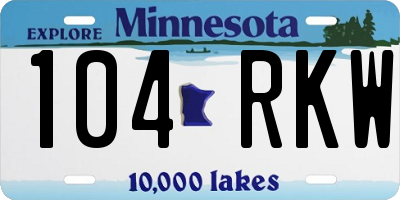 MN license plate 104RKW