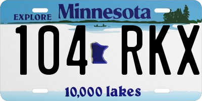MN license plate 104RKX