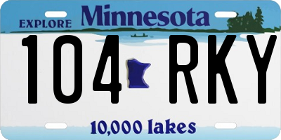 MN license plate 104RKY