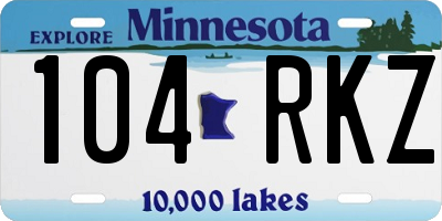 MN license plate 104RKZ