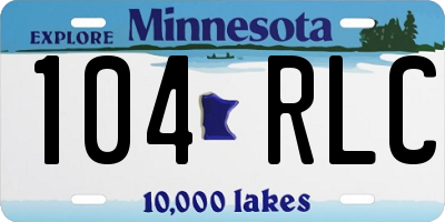 MN license plate 104RLC