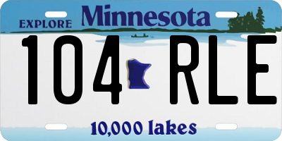 MN license plate 104RLE