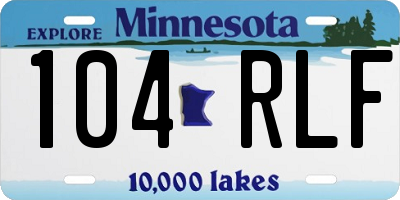 MN license plate 104RLF