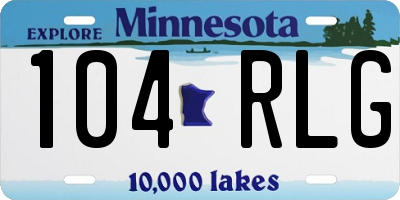 MN license plate 104RLG