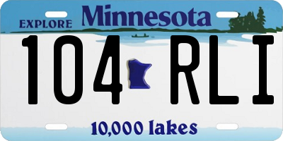 MN license plate 104RLI