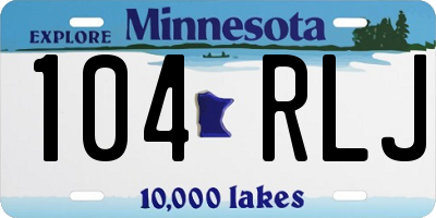 MN license plate 104RLJ