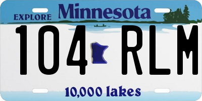 MN license plate 104RLM