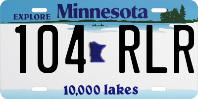 MN license plate 104RLR