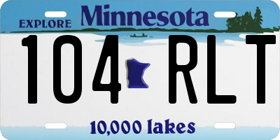 MN license plate 104RLT
