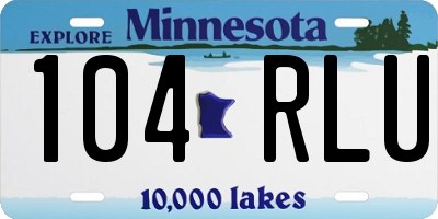 MN license plate 104RLU