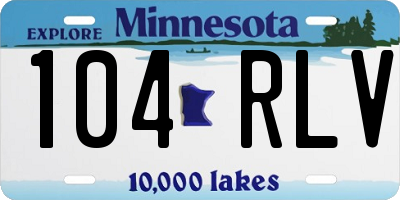 MN license plate 104RLV