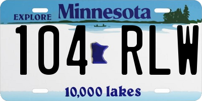 MN license plate 104RLW