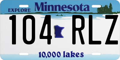 MN license plate 104RLZ