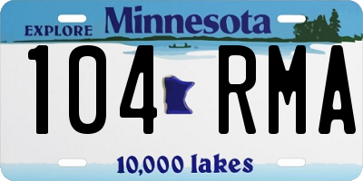 MN license plate 104RMA