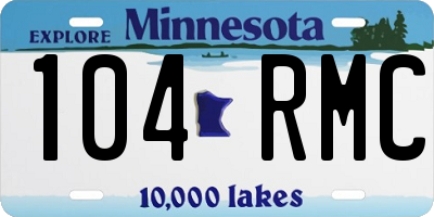 MN license plate 104RMC