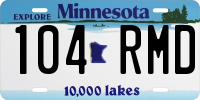 MN license plate 104RMD
