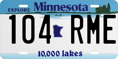MN license plate 104RME