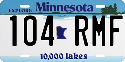 MN license plate 104RMF