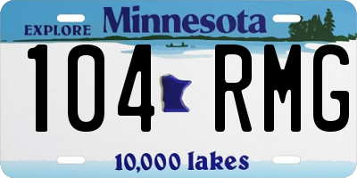MN license plate 104RMG