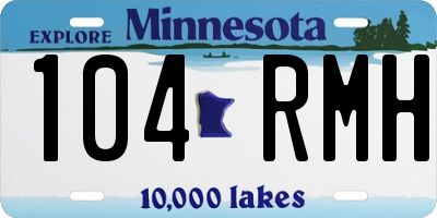 MN license plate 104RMH