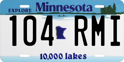 MN license plate 104RMI