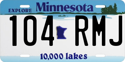 MN license plate 104RMJ