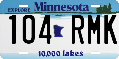 MN license plate 104RMK